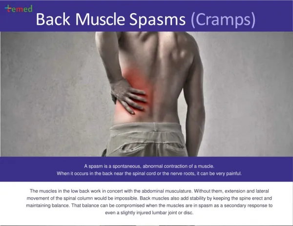 Lower Back muscle Spasms: causes, symptoms and treatments. TeMed.com