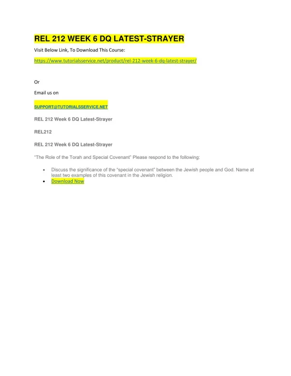 rel 212 week 6 dq latest strayer