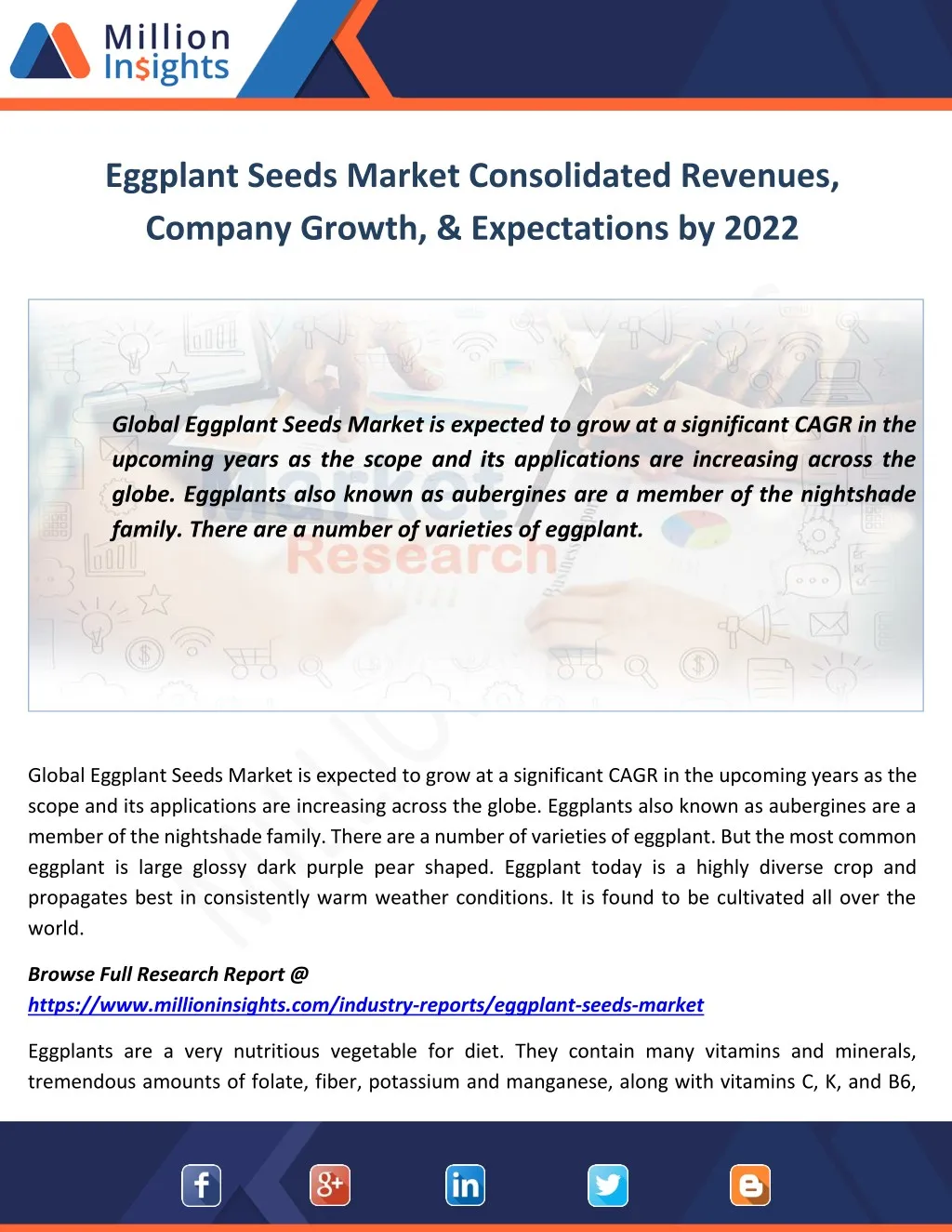 eggplant seeds market consolidated revenues
