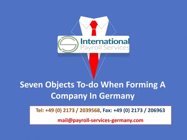 Seven Objects To-do When Forming A Company In Germany
