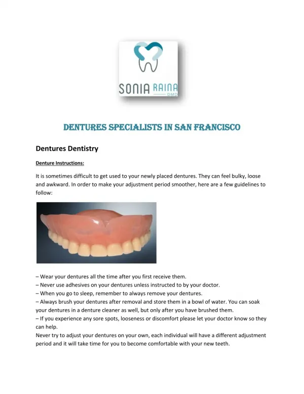 Dentures Specialists in San Francisco