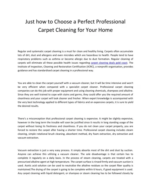 carpet cleaning deals gold coast