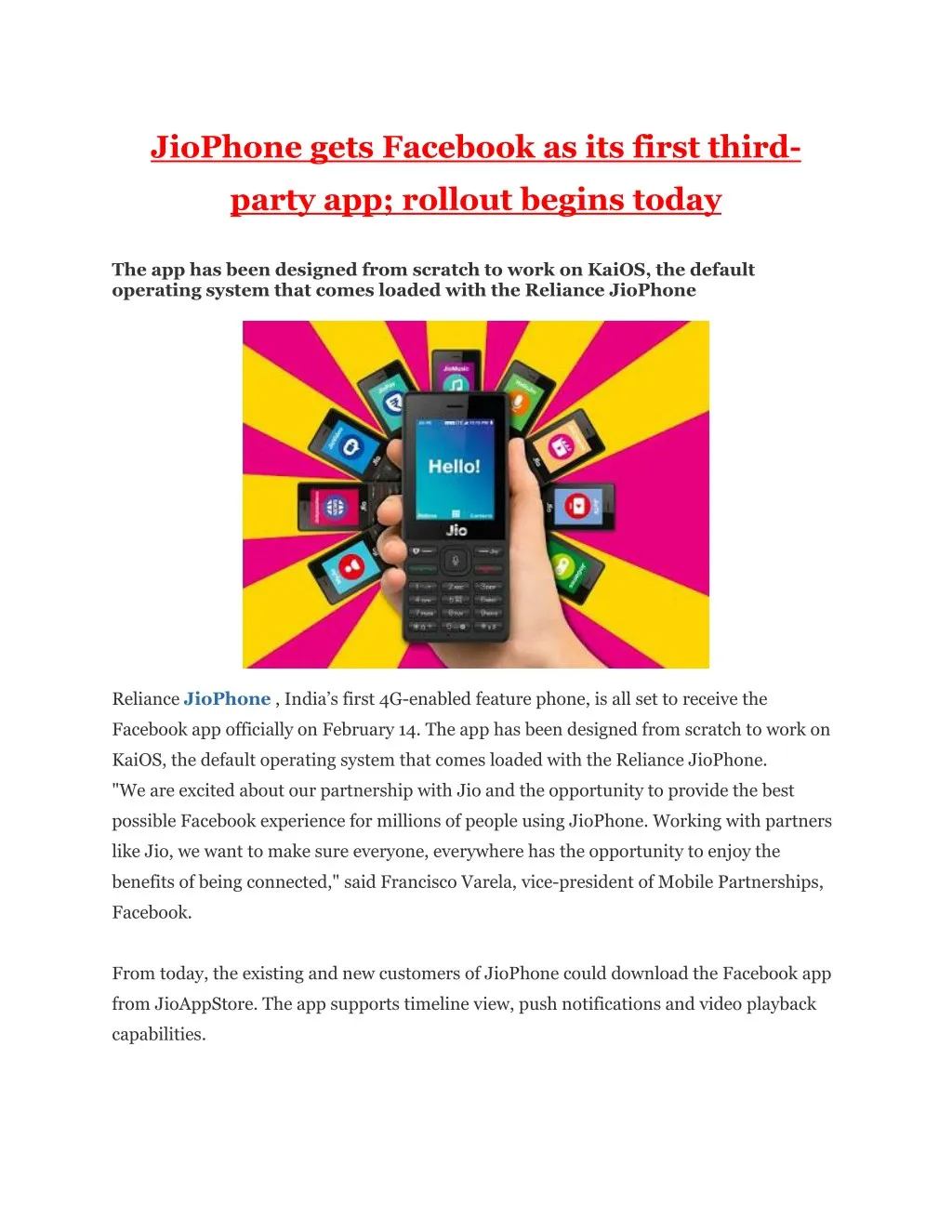 jiophone gets facebook as its first third