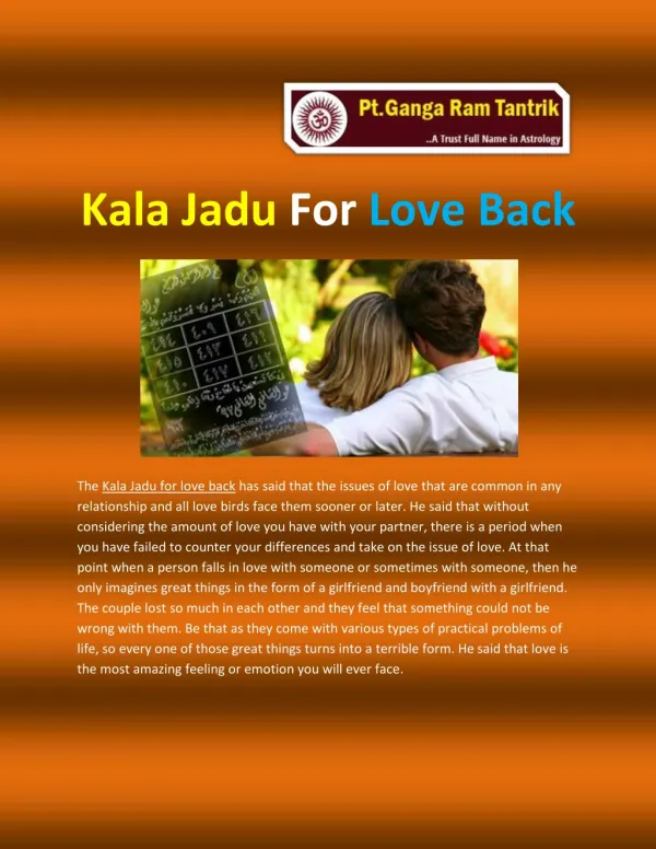 Kala Jadu For Love Back | 91-8146591889 | Love Solution India