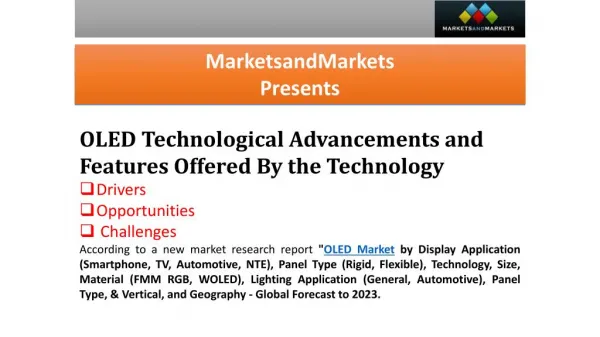 OLED Market worth 48.81 Billion USD by 2023