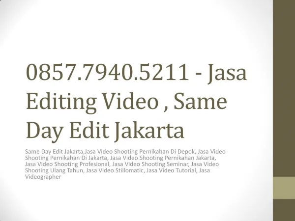 0857.7940.5211 - Jasa Editing Video , Video Company Profile Rumah Sakit