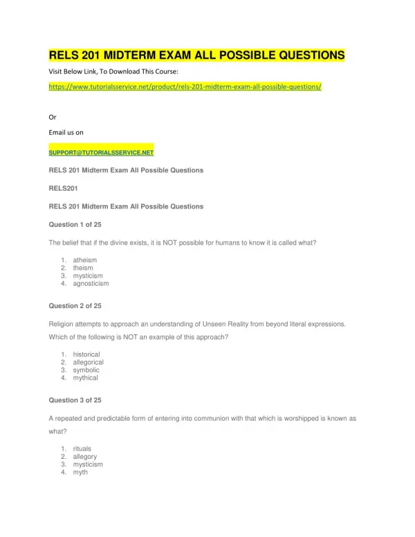 rels 201 midterm exam all possible questions