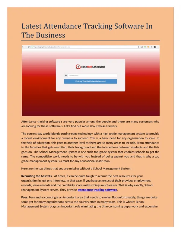 Latest Attendance Tracking Software In The Business
