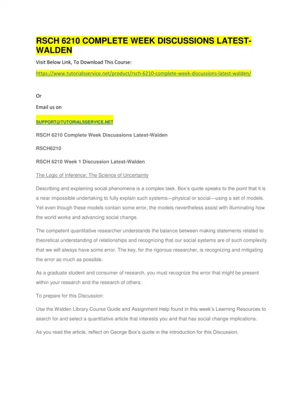 rsch 6210 complete week discussions latest walden