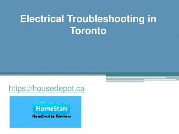 Electrical Troubleshooting in Toronto - Housedepot.ca