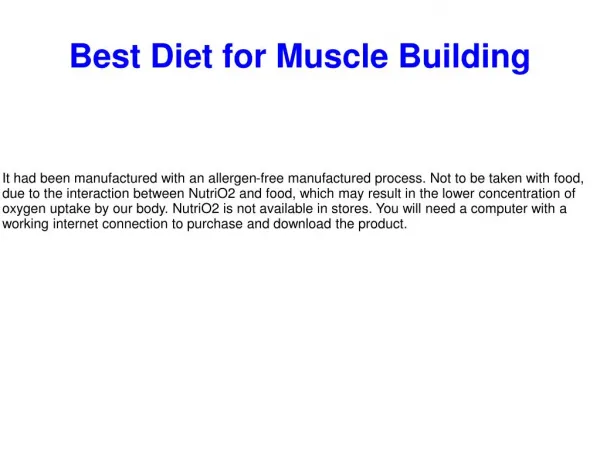 Best Diet for Muscle Building