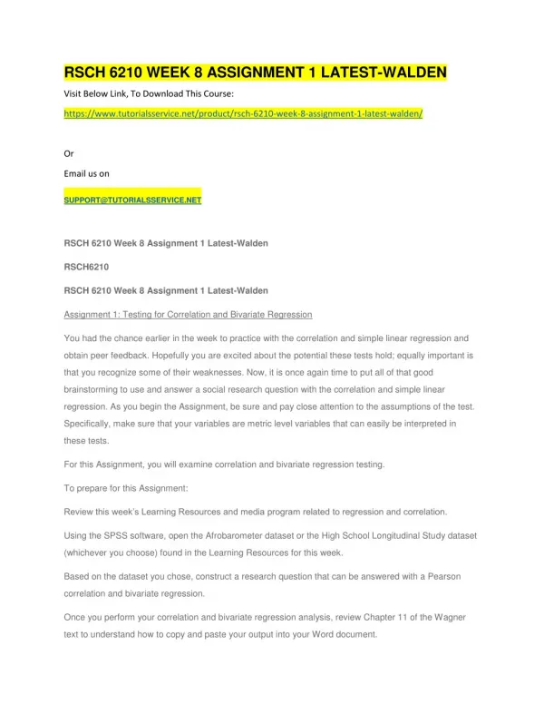 rsch 6210 week 8 assignment 1 latest walden
