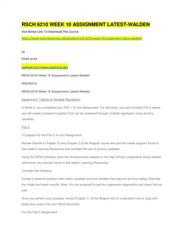 rsch 6210 week 10 assignment latest walden
