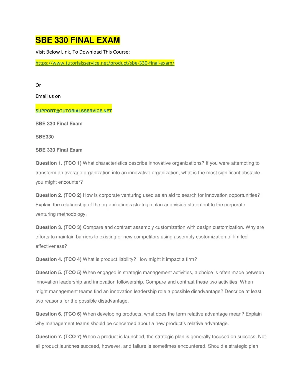 sbe 330 final exam