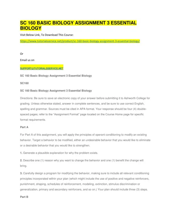 sc 160 basic biology assignment 3 essential