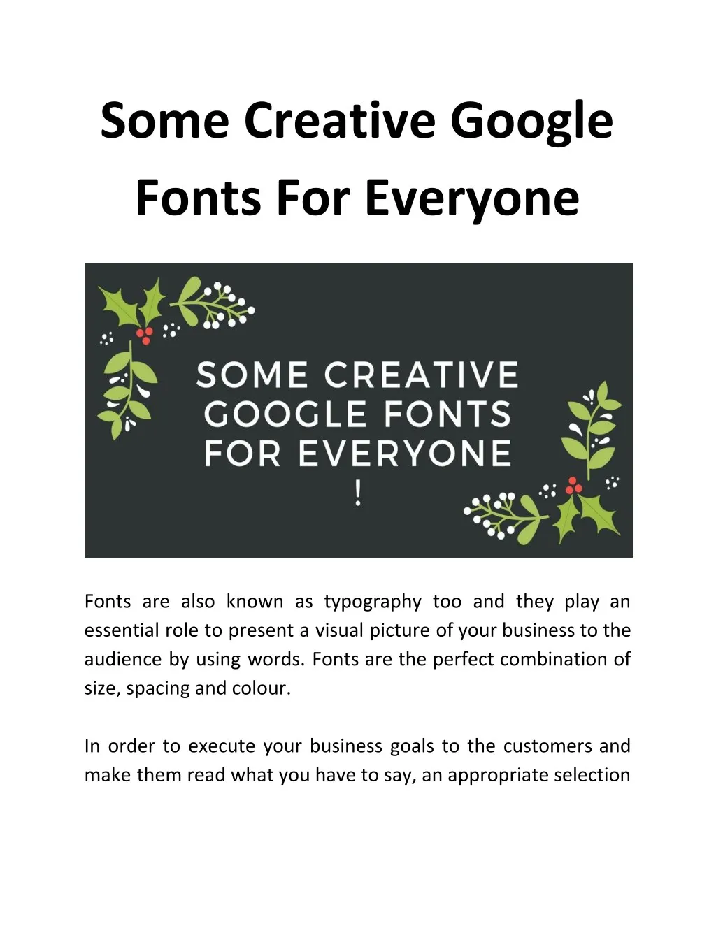 some creative google fonts for everyone