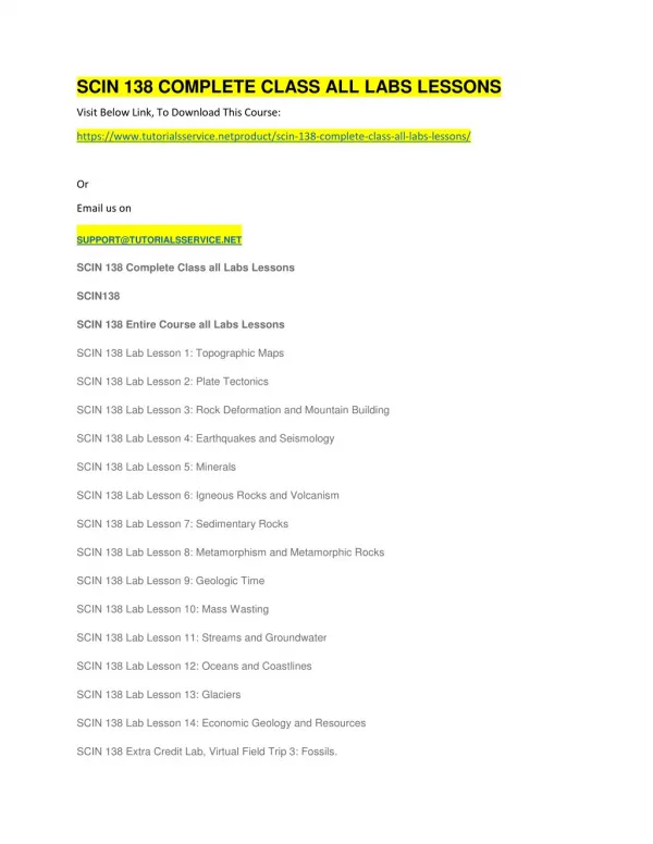 scin 138 complete class all labs lessons