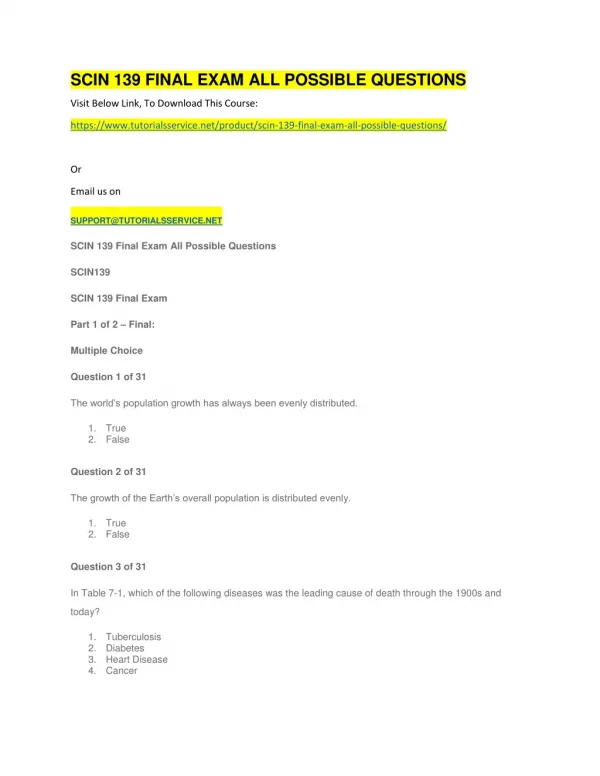 scin 139 final exam all possible questions