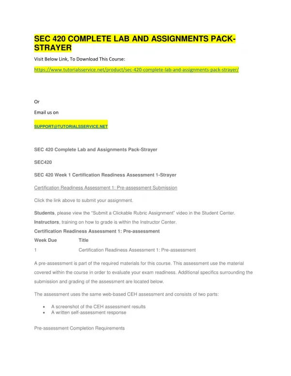 sec 420 complete lab and assignments pack strayer