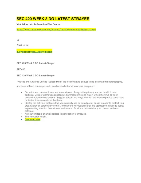 sec 420 week 3 dq latest strayer