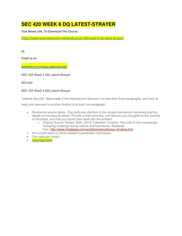 sec 420 week 6 dq latest strayer