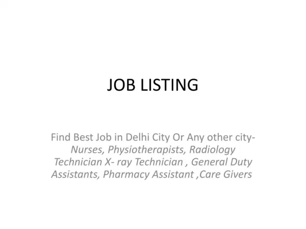 Job Listing | Nempact job