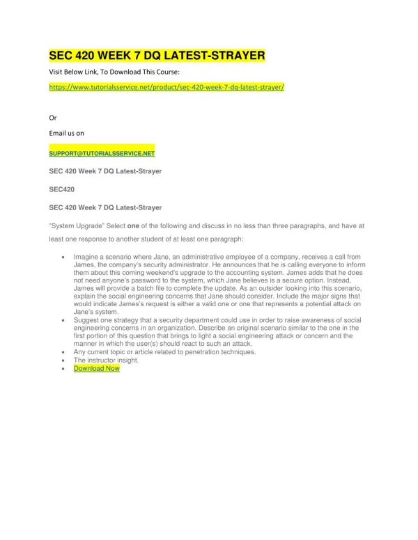 sec 420 week 7 dq latest strayer