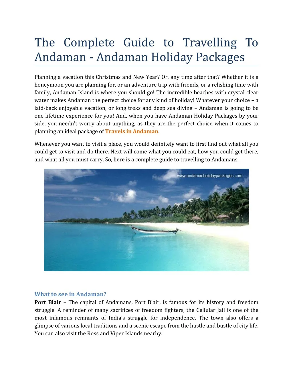 the complete guide to travelling to andaman