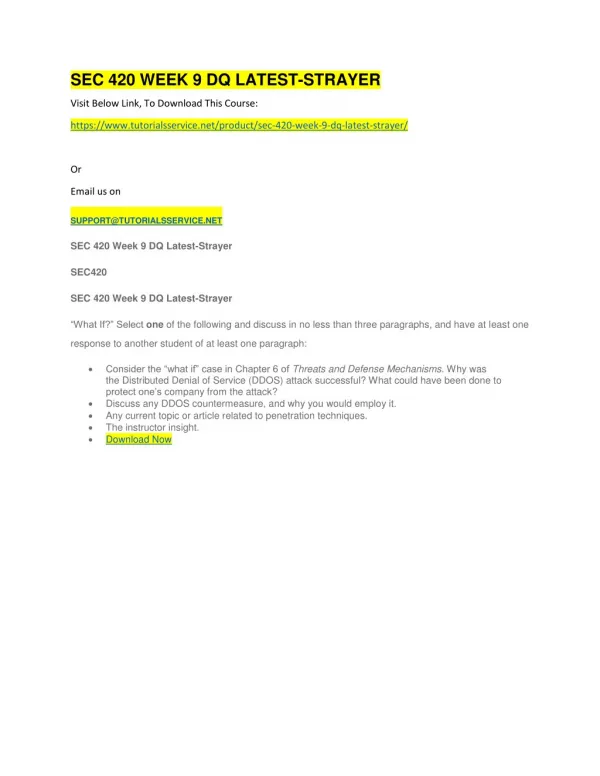 sec 420 week 9 dq latest strayer
