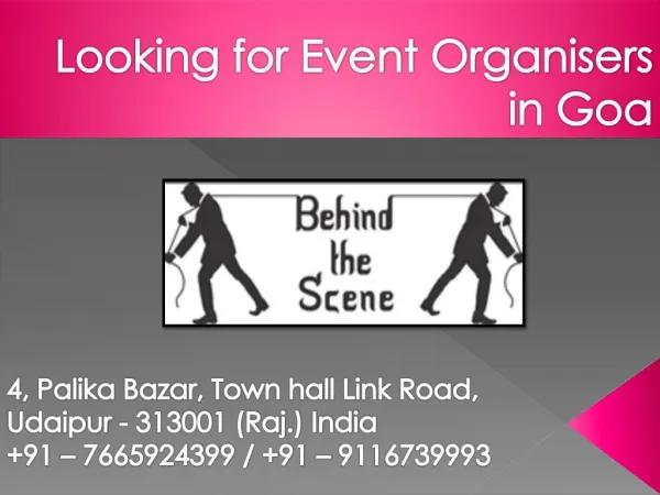 Looking for Event Organisers in Goa