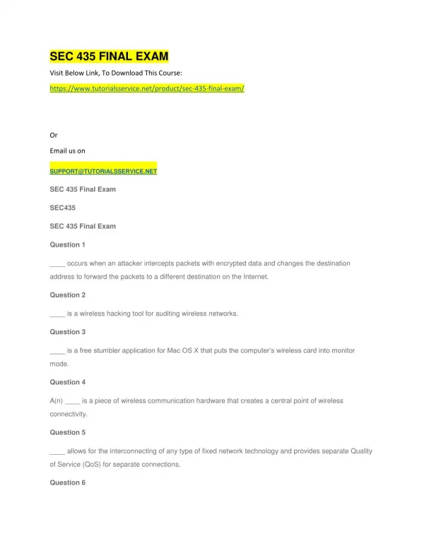 sec 435 final exam