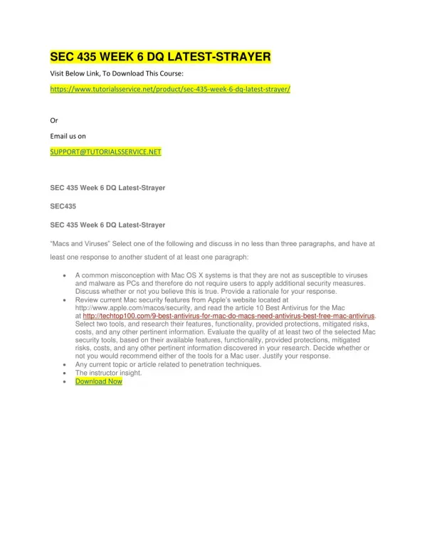 sec 435 week 6 dq latest strayer
