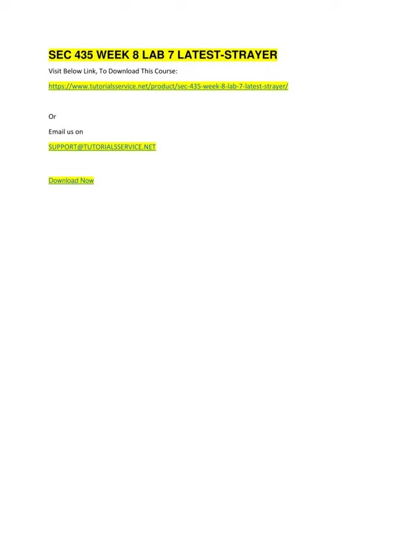sec 435 week 8 lab 7 latest strayer