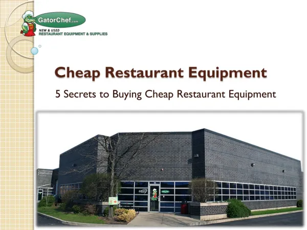Cheap Restaurant Equipment
