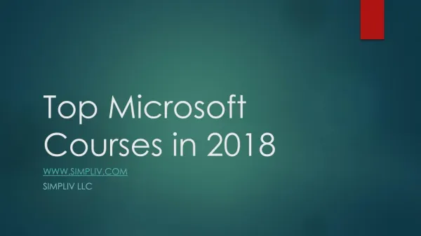 Top Microsoft Courses to take in 2018 by Simpliv LLC