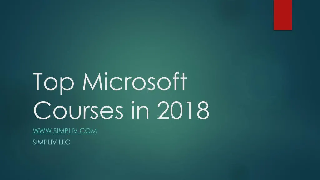 top microsoft courses in 2018