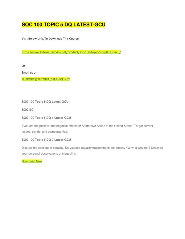 soc 100 topic 5 dq latest gcu