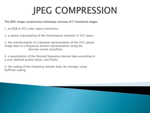 Jpeg Compression Technique