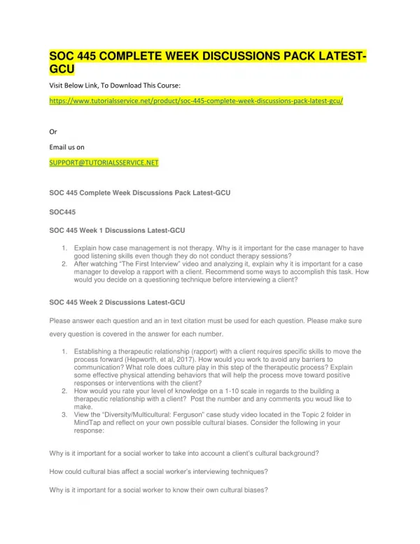soc 445 complete week discussions pack latest gcu
