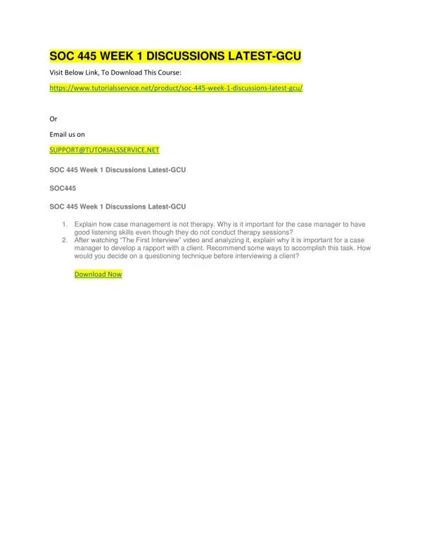 soc 445 week 1 discussions latest gcu