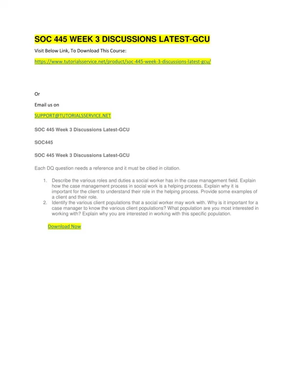 soc 445 week 3 discussions latest gcu