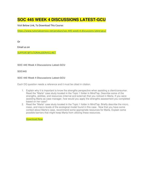 soc 445 week 4 discussions latest gcu