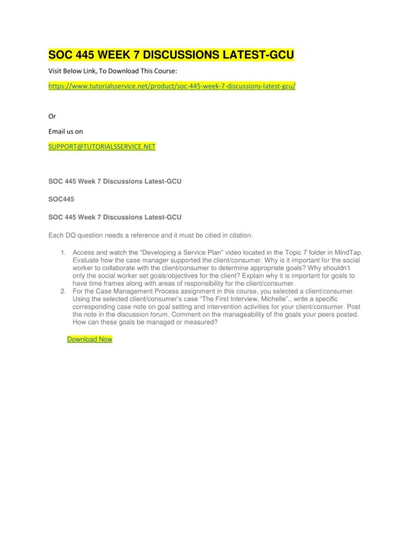soc 445 week 7 discussions latest gcu