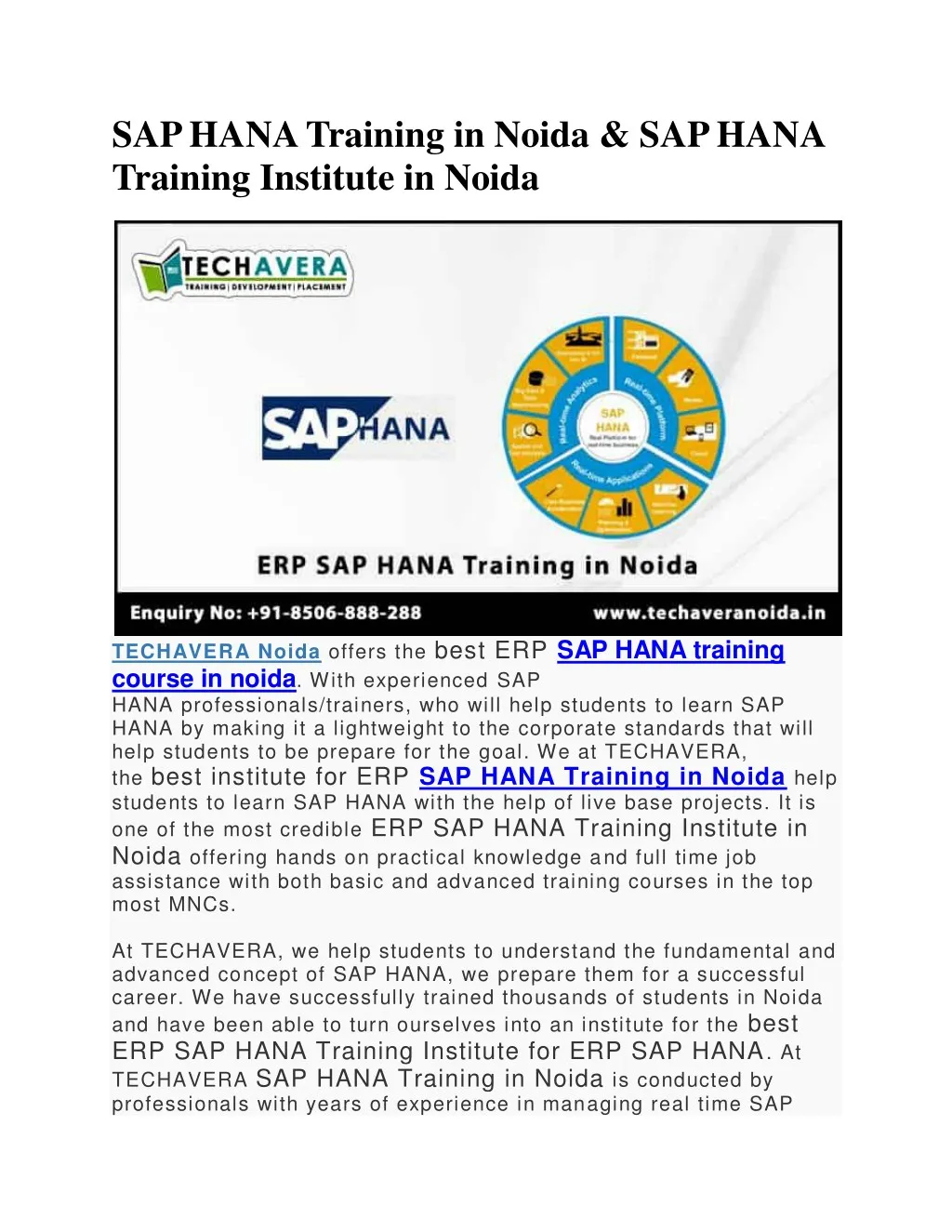 sap hana training in noida sap hana training