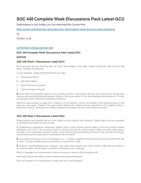 soc 449 complete week discussions pack latest gcu