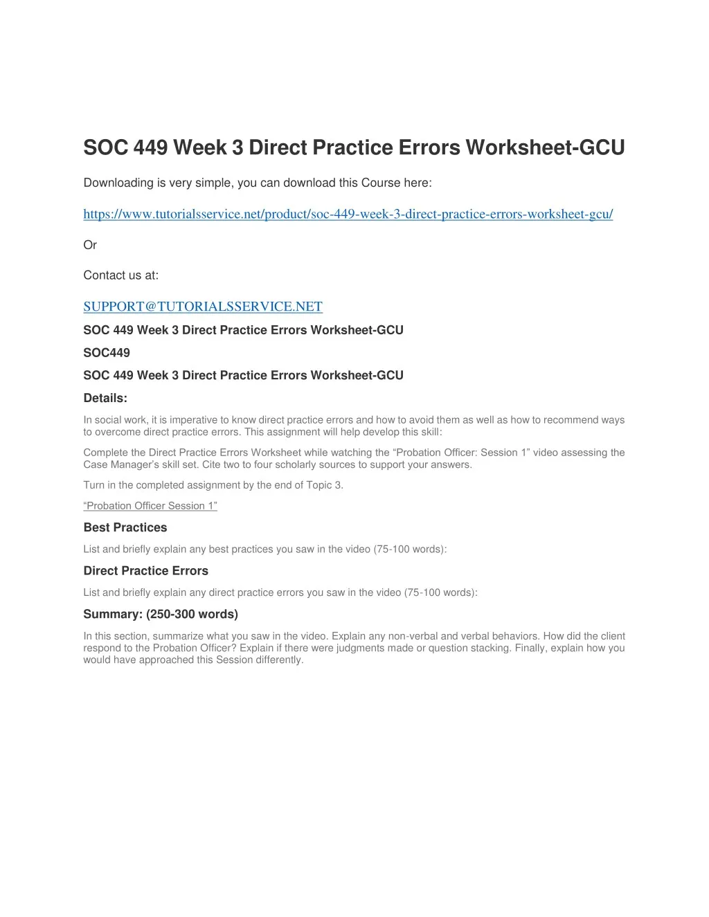 soc 449 week 3 direct practice errors worksheet