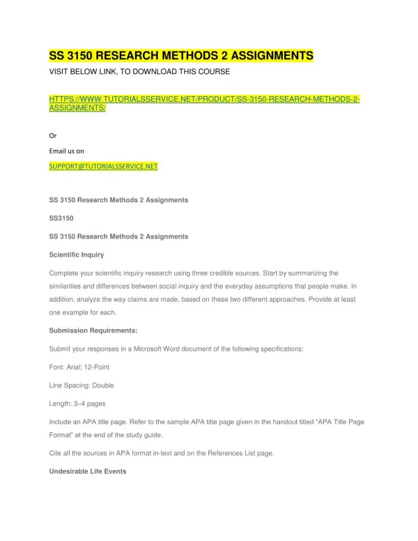 ss 3150 research methods 2 assignments
