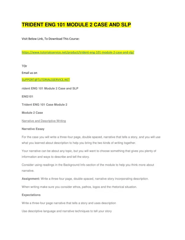 trident eng 101 module 2 case and slp