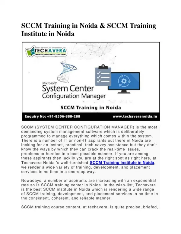 SCCM Training in Noida