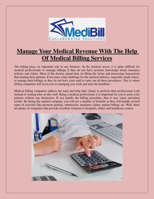 Manage Your Medical Revenue With The Help Of Medical Billing Services